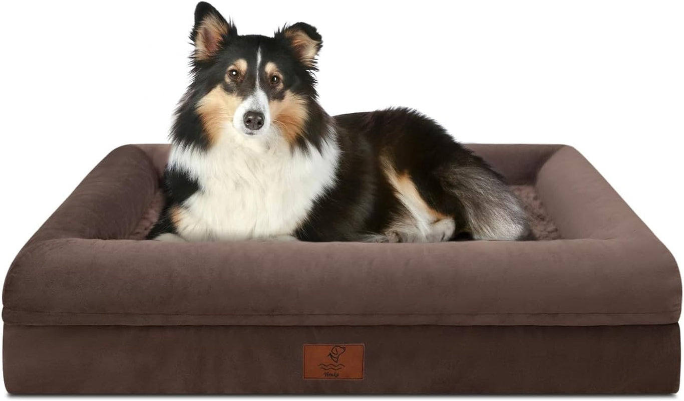xl-orthopedic-waterprood-dog-bed-for-extra-large-size-dogs-360-degree-bolster-support-egg-crate-foam-waterproof-liner-non-slip-bottom-machine-washable-cover-45-x-35-inch