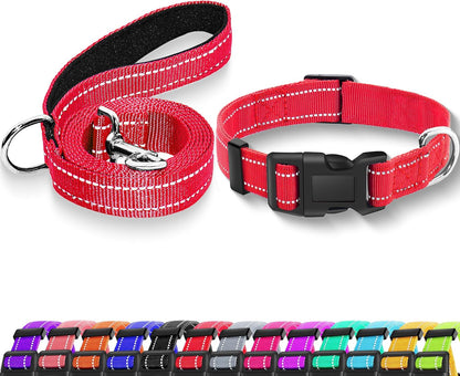 Reflective Dog Collar with Safety Locking Buckle, Adjustable Soft Breathable Nylon Collars for Small, Medium and Large Dogs(Collar+Leash XS Width 5/8" Turquoise) | Adjustable Soft Breathable Nylon Collars for Small, Medium and Large Dogs (XS Width 5/8" Turquoise)18