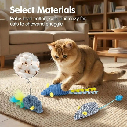 Catnip Toys (3 Pack), Cat Mouse Toys for Indoor Play, Small Interactive Cat Toys for Indoor Cats, Perfect for Single or Multi-Cat Households (Blue)2