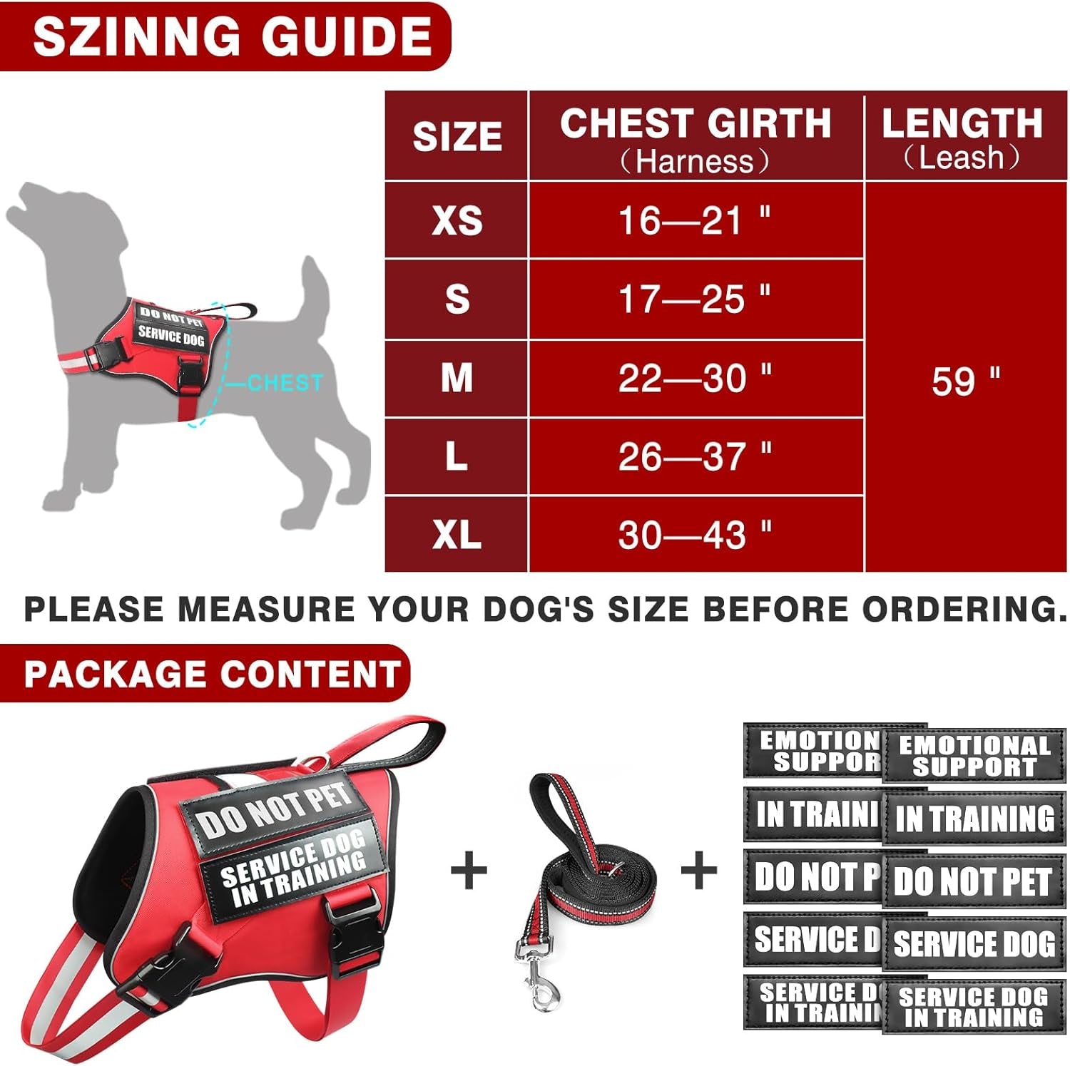service-dog-vest-harness-and-leash-set-10-patches-no-pull-adjustable-reflective-dog-harness-with-soft-padded-handle-for-training-everyday-fit-small-medium-large-extra-large-dogsred-xl-no-pull-adjustable-reflective-service-dog-harness-large-sized-dog-leash-with-2-soft-padded-handles-for-training-working