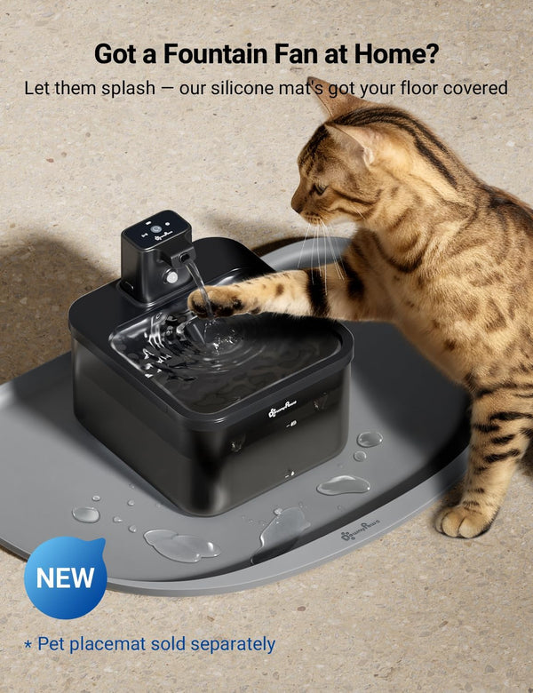 Downypaws Cat Water Fountain Cordless, Pet Fountain, 84Oz/2.5L, Black | Wireless Cat Drinking Water Fountains for Cats Indoor, Fursink , Battery Operated, Motion Sensor, Ultra Quiet Pump, Bpa-Free6