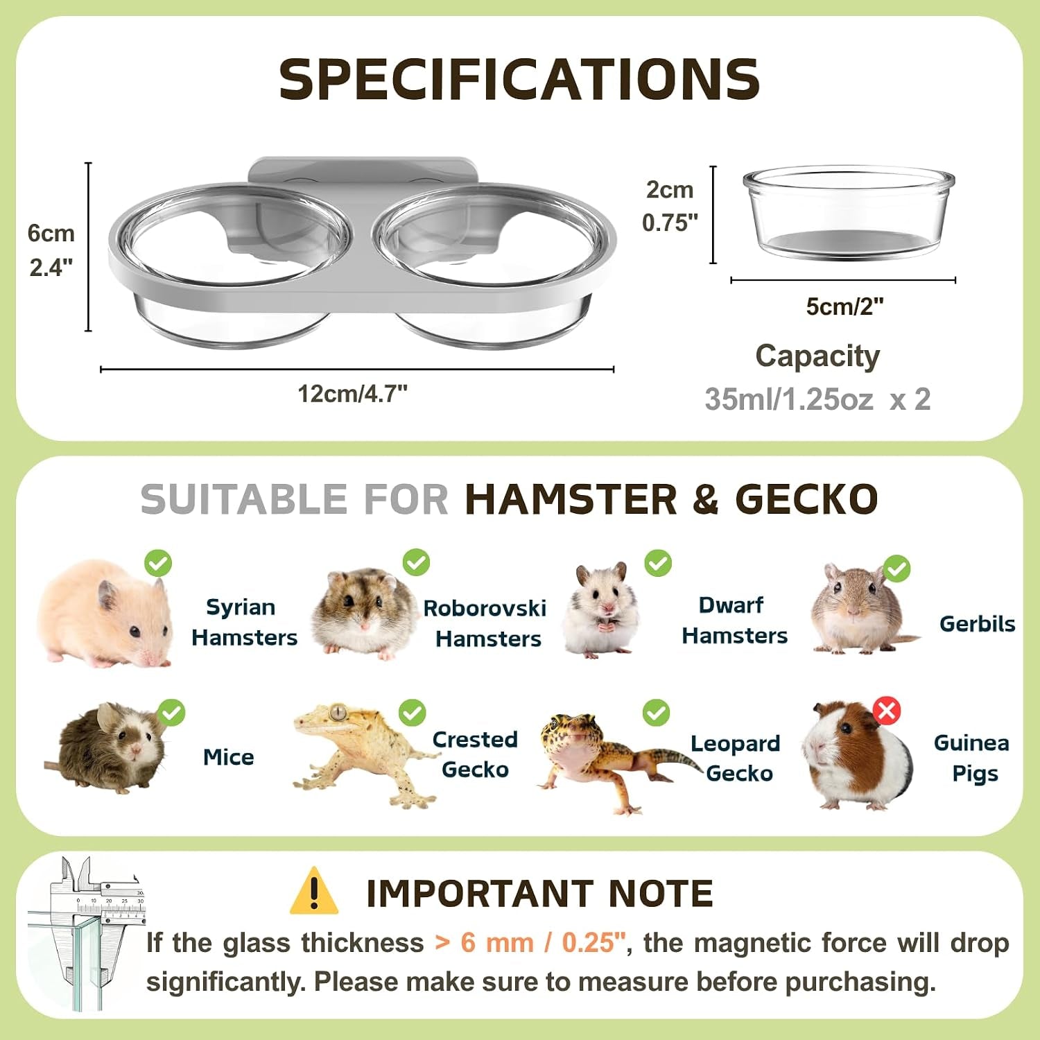 magnetic-reptile-feeding-ledge-with-2-pack-plastic-bowls-food-feeder-water-dish-for-crested-gecko-dwarf-hamstergray-magnetic-mounted