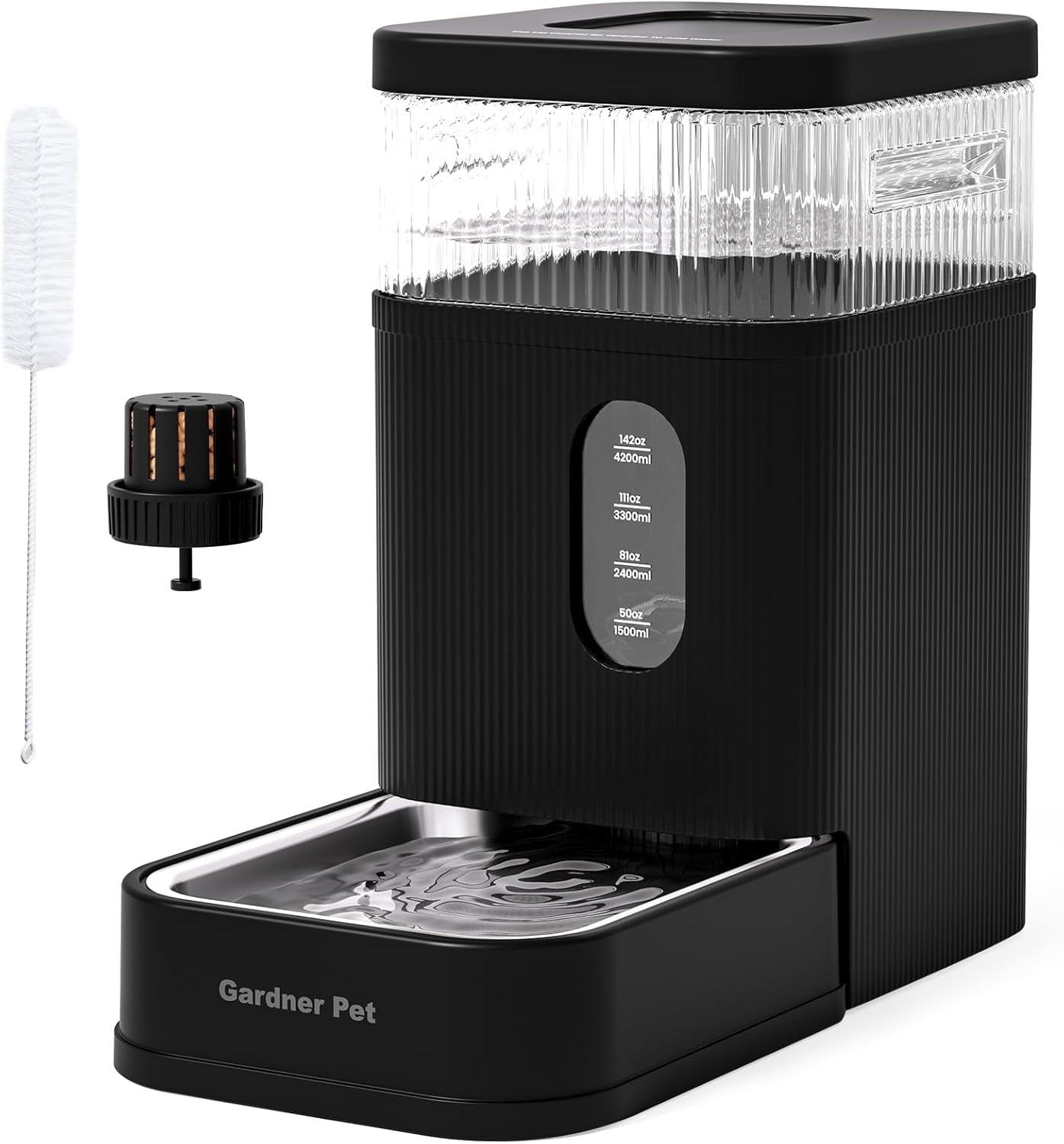 gardner-pet-2-2-gallon-automatic-dog-water-bowl-dispenser-8-5l-gravity-water-feeder-with-stainless-steel-bowl-maifan-stone-filter-bpa-free-for-for-cats-and-dogs-black-2-2-gallon