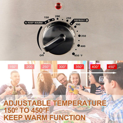 22 Quart Electric Roaster Oven, Roaster Oven, Turkey Roaster Electric, Electric Roaster, Selfbasting Lid, Removable Pan, Full-Range Temperature Control Cool-Touch Handles, Silver Body, Black Lid4