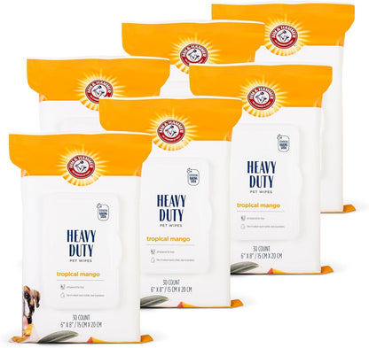 Arm and Hammer for Pets Heavy Duty Multipurpose Dog Bath Wipes, Mango Scent - All Purpose Wipes Remove Odor and Refresh Your Dog’S Skin between Baths, 100 Count - 2 Pack11