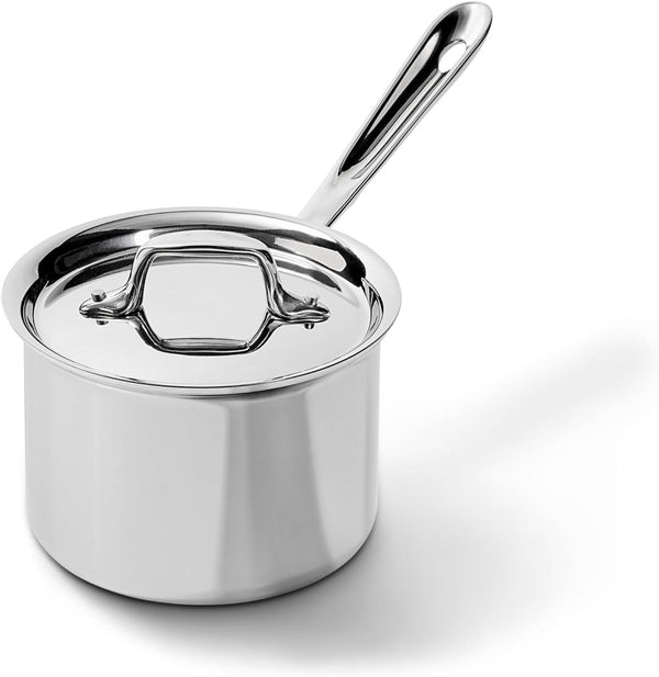 All-Clad D3 Stainless Steel 2 Qt Saucepan with Lid, Made in the USA | the Original Bonded Professional Cookware, Essential Sauce Pan, Induction Compatible, Oven Safe up to 600F1