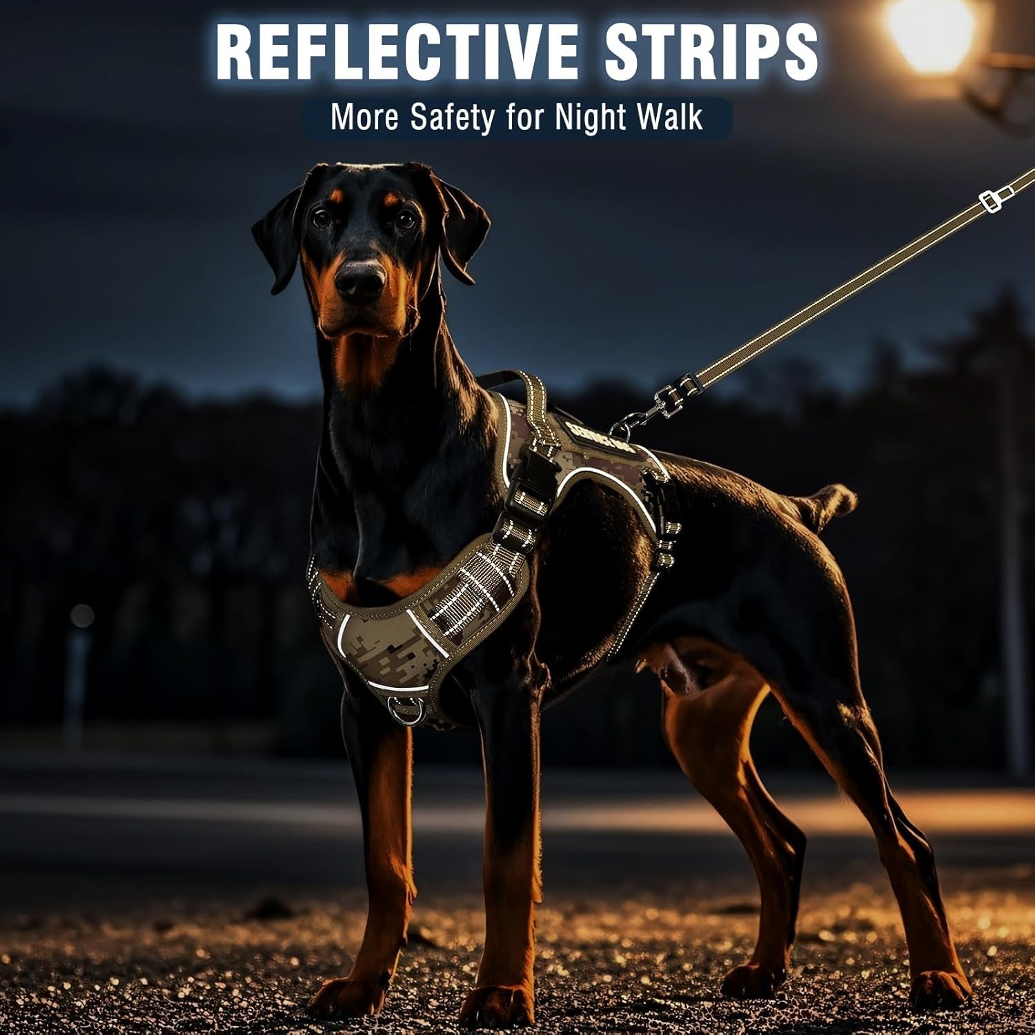 tactical-dog-harness-and-leash-set-with-10-patches-for-large-dogs-heavy-duty-no-pull-service-animal-dog-vest-with-dog-seat-belt-adjustable-reflective-easy-walk-for-training-hiking-camo-l