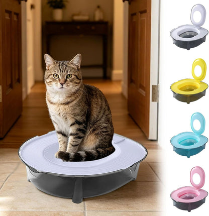 Cat Toilet Training Kit, Portable Litter Box with Flushable Design, Odor Control and Anti-Splash, Large Thickened Pp Material for Kittens and Cats (Grey)8