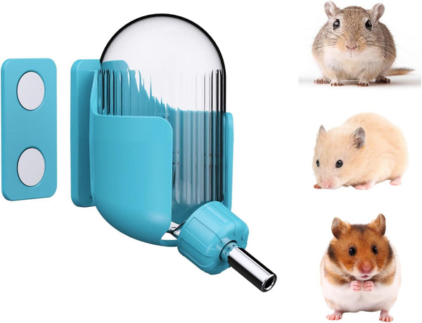 Hamster Water Bottle with Magnetic Holder, 3.4 Oz Water Dispenser for Syrian Dwarf Hamster Mouse Rat Degu1