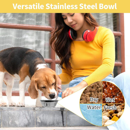 15 Pcs Stainless Steel Dog Bowls, Metal Cat Dog Water Food Bowl, Small Dogs Bowls, Pet Bowls, Puppy Dogs Dish, Pet Water Bowl for Small Cats Rabbits Puppy (15 Fl Oz)6