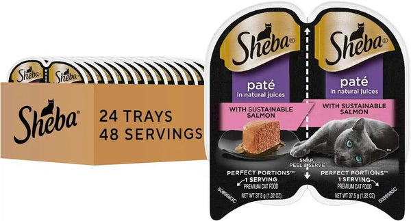 Sheba Perfect Portions Pate Wet Cat Food, Savory Chicken, 2.6 Oz, 24 Ct | Grain-Free, 48 Servings, No Fillers, Made in USA, Real Meat, Complete & Balanced, Essential Vitamins, Twin-Pack Trays12