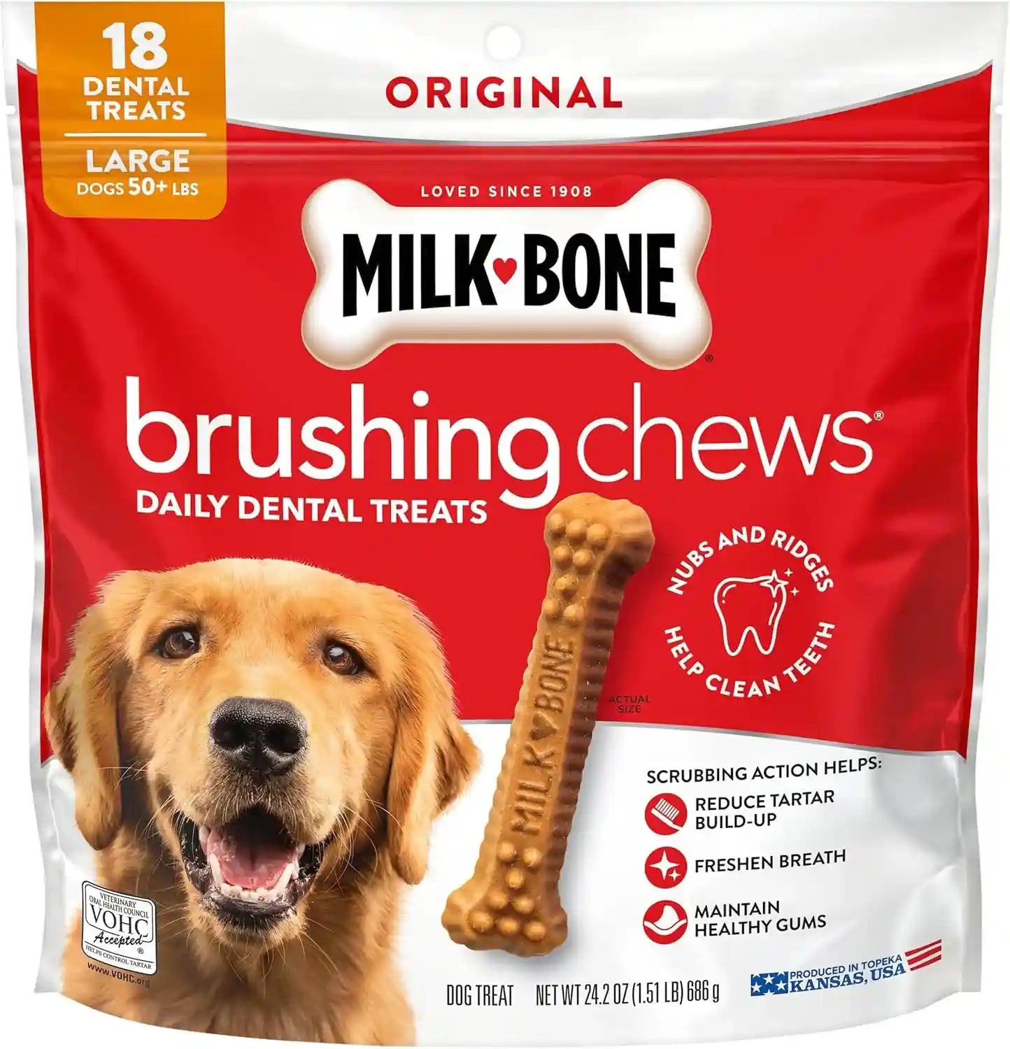 milk-bone-brushing-chews-large-daily-dental-dog-treats-33-7-oz-bag-25-treats-chicken-flavored-vohc-accepted-dental-chews-helps-clean-teeth-and-freshen-breath-for-large-dogs-50-lbs-and-up