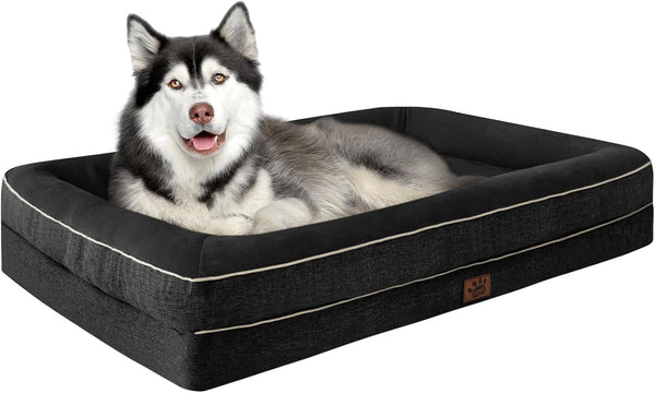 Waterproof Memory Foam Dog Beds for Extra Large Dogs Non-Slip Orthopedic Dog Beds Washable Couch Pet Bed with Removable Cover (Grey, X-Large)12