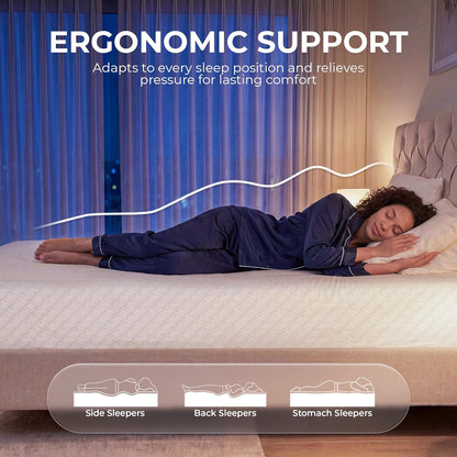 Twin 6 Inch Cooling Gel Memory Foam Mattress Pressure Relief | Medium Feel, Removable Washable Cover, Anti-Slip Bottom, Bed in a Box, Breathable, Fiberglass Free, Certipur-Us Certified6