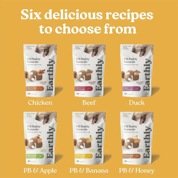 Presidio Earthly Pill Buddy Naturals - PB & Apple Recipe Pill Hiding Treats for Dogs - Make a Perfect Pill Concealing Pocket or Pouch for Any Size Medication - 30 Servings8