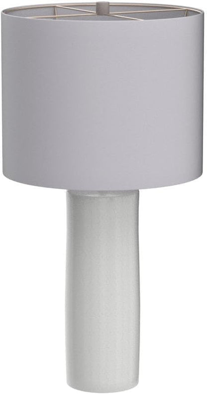 Signature Design by Ashley Table Lamp Set of 2, White Ceramic, 3-Way | Textured White Ceramic Base with Soft Drum Shade, 25-Inch Height Elevates Living Room End Tables, Steuben Series4