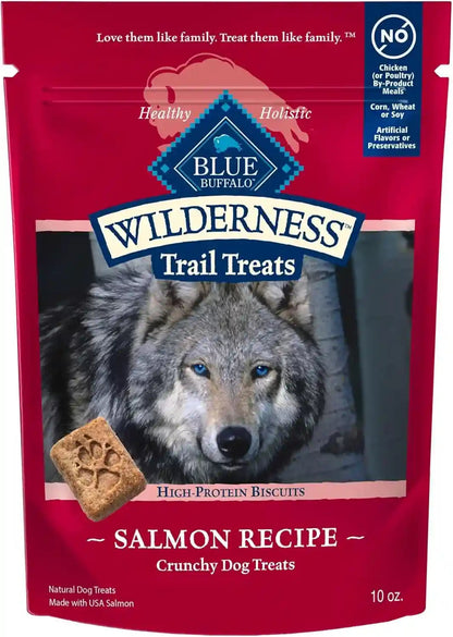Blue Buffalo Wilderness Trail Treats Salmon Crunchy Dog Biscuits, Grain-Free & High-Protein, Bite-Sized Training Treats Made with Real Salmon & Natural Ingredients, 24-Oz Bag15