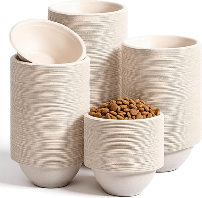 250 Pcs Disposable Pets Bowls Bulk Compostable Pets Feeding Bowls Thickened Disposable Pet Bowl Paper Dog Travel Bowl for Small Dogs Puppy Cat, Leakproof Pet Feeding and Watering1