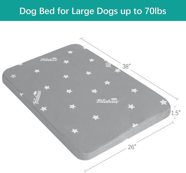 Waterproof Dog Bed for Large/Medium Dog, Memory Foam Dog Beds & Furniture | 38” X 26" X 1.5" for Large Sized Dogs with Anti-Slip & Washable Removable Cover, Soft Flannel Top Pet Beds, Grey6