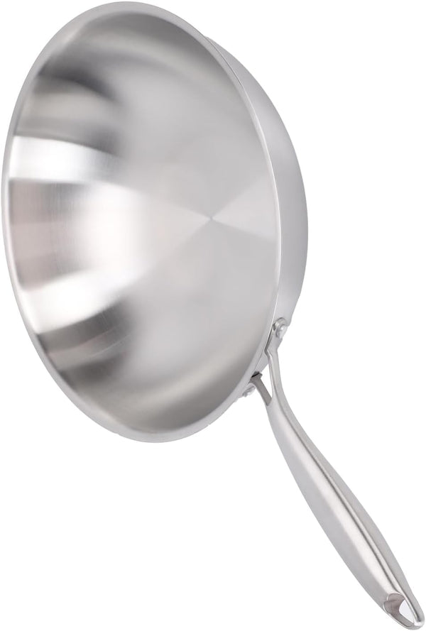 Wok Pan Stainless Steel Stir Fry Pan, 304 Stainless Steel Wok with Multi Layer Composite Cookware, Non Stick Cooking Surface, Flat Bottom for Chinese Stir Fry on Gas Electric (34CM)7