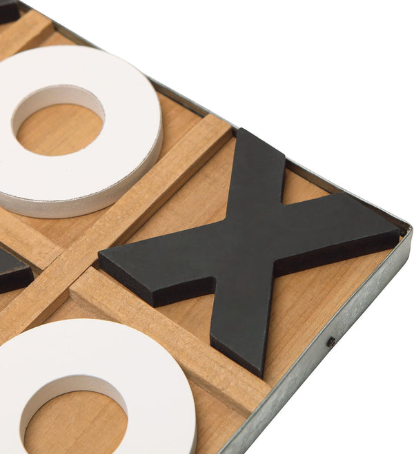 12X12 Inch Large Tic Tac Toe Wood Board Game Classic Coffee Table Decor Decorative Wooden Travel Game for Family9
