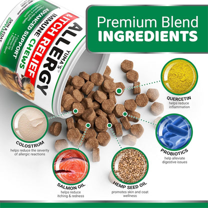 Dog Allergy Relief Chews - Dog Itching Skin Relief Treatment Pills - 170 Treats - Anti-Itch - Itchy and Paw Licking - Hot Spots - Omega 3 Fish Oil - Dry Skin & Coat Supplement - Beef Liver Flavor3