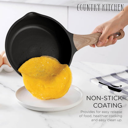 Pots and Pans Set Nonstick, Cast Aluminum Kitchen Cookware Set with Utensils, 14 Pcs Non Stick Cooking Set W/Frying Pans & Saucepans, Grey5