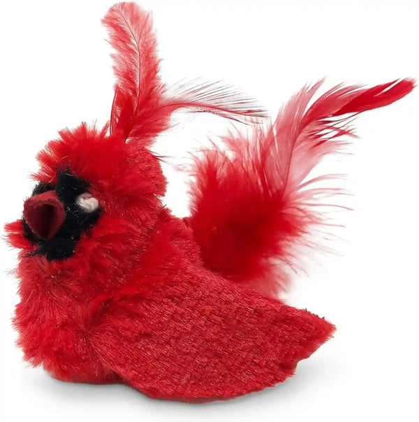 Ourpets Play-N-Squeak Real Birds Interactive Cat Toys with Catnip (Cat Toys for Indoor Cats; Catnip Toy for Cats with Bird Chirping Electronic Sound and Feather)1