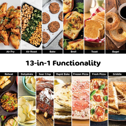 Ninja Foodi Smart Dual Heat Air Fry Oven, 13-In-1, Silver, SP351 | Smart Cook Thermometer, 500F Searplate, Air Fry, Sear Crisp, Roast, Bake, Dehydrate, 1800W3