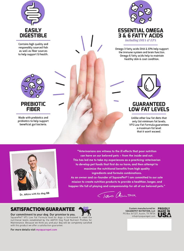 Squarepet Veterinarian Formulated Solutions Low Fat Content Lean Whitefish, Highly Digestible, Dry Dog Food 4.4Lbs2