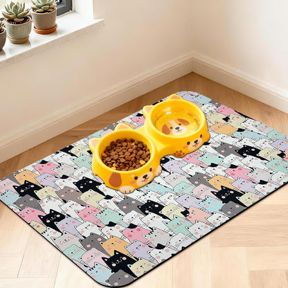 Pet Feeding Mat for Floors Cat Food Mat Waterproof Dog Food Mat and Water Absorbent Quick Dry Non Slip Mat for Cat Bowls31