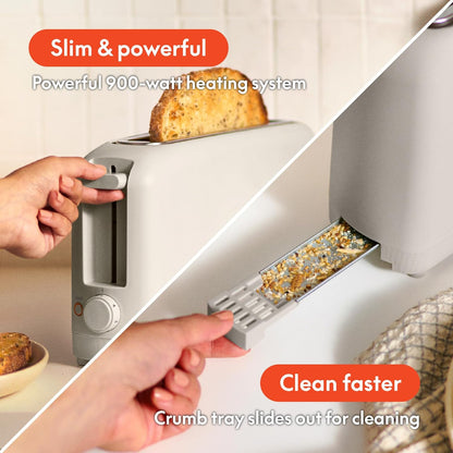 Fits-Anywhere™ 2-Slice Slim Toaster, Long Slot & Extra Wide, Oatmilk5