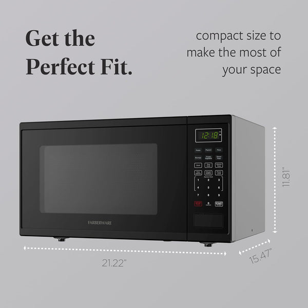 1.1 Cu. Ft. Countertop Microwave Oven – 1000 Watts Power, Auto Cook Settings, Defrost, Easy Clean and Child Safety Lock - Black4