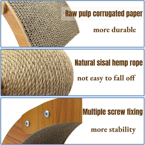 Fhiny Rabbit Scratch Toy, Natural Sisal Rabbit Scratching Ball with Cardboard Pad 2-In-1 Bunny Claw Scratcher Interactive Toys Nail Scratching Post for Indoor Pets Kittens Ferrets Small Animals4