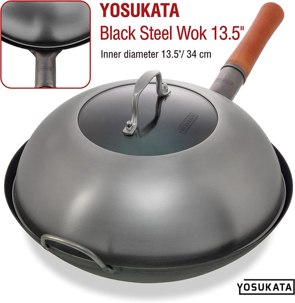 Premium Stainless Steel Wok Lid 12.8 Inch for 13.5 in Wok | Dishwasher-Safe Lid with Tempered Glass - Steam Holes -Ergonomic Handle, Cheese Melting Dome for Griddle, Grill Basting Cover4