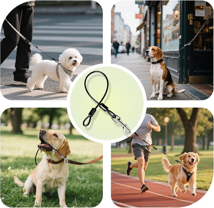 Chew Proof Dog Leash, 2 Pack Metal Cable Lead Collar Extender Non-Tangle Connect Dog Leash for Teething Puppies Small Medium and Large Dogs for Collars and Harnesses (5Mm, M)7