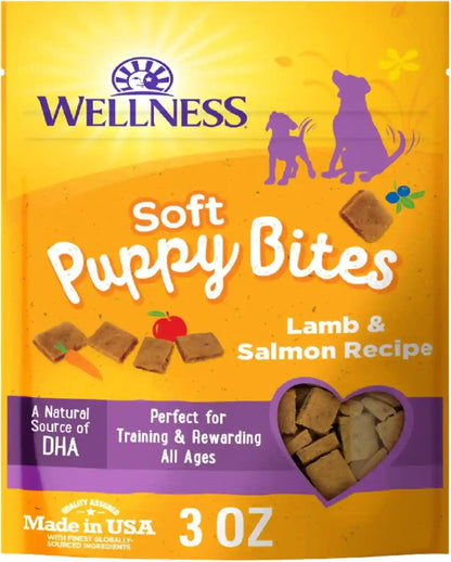 Wellness Soft Puppy Bites Dog Training Treats, Natural, Grain Free, Lamb and Salmon Recipe, 8 Oz Bag11