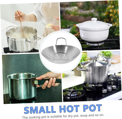 Stainless Steel Wok round Bottom Pot Non-Stick Pan for Chinese Stir Fry Double Handles Kitchen Gadget6