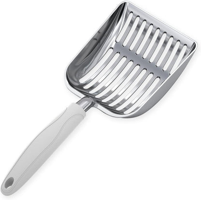 Wepet Cat Litter Scoop, Aluminum Alloy Sifter, Kitty Metal Scooper, Deep Shovel, Long Handle, Poop Sifting, Kitten Pooper Lifter, Durable, Heavy Duty, for Litter Box34
