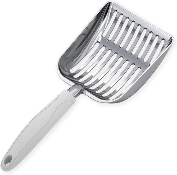 Wepet Cat Litter Scoop, Aluminum Alloy Sifter, Kitty Metal Scooper, Deep Shovel, Long Handle, Poop Sifting, Kitten Pooper Lifter, Durable, Heavy Duty, for Litter Box34