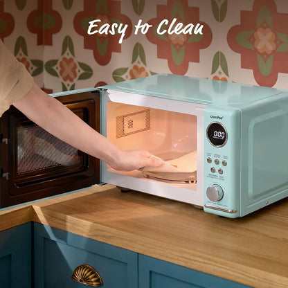 COMFEE' Retro Countertop Microwave Oven, 0.7 Cu.Ft., 700W, Green | 11 Power Levels, 6 Presets, Child Lock, Mute, for Apartment, Dorm, Office8