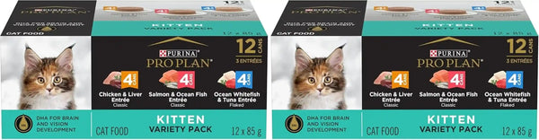 Purina Pro Plan High Protein Wet Kitten Food Variety Pack, DEVELOPMENT Kitten Favorites - (Pack of 24) 3 Oz. Cans15