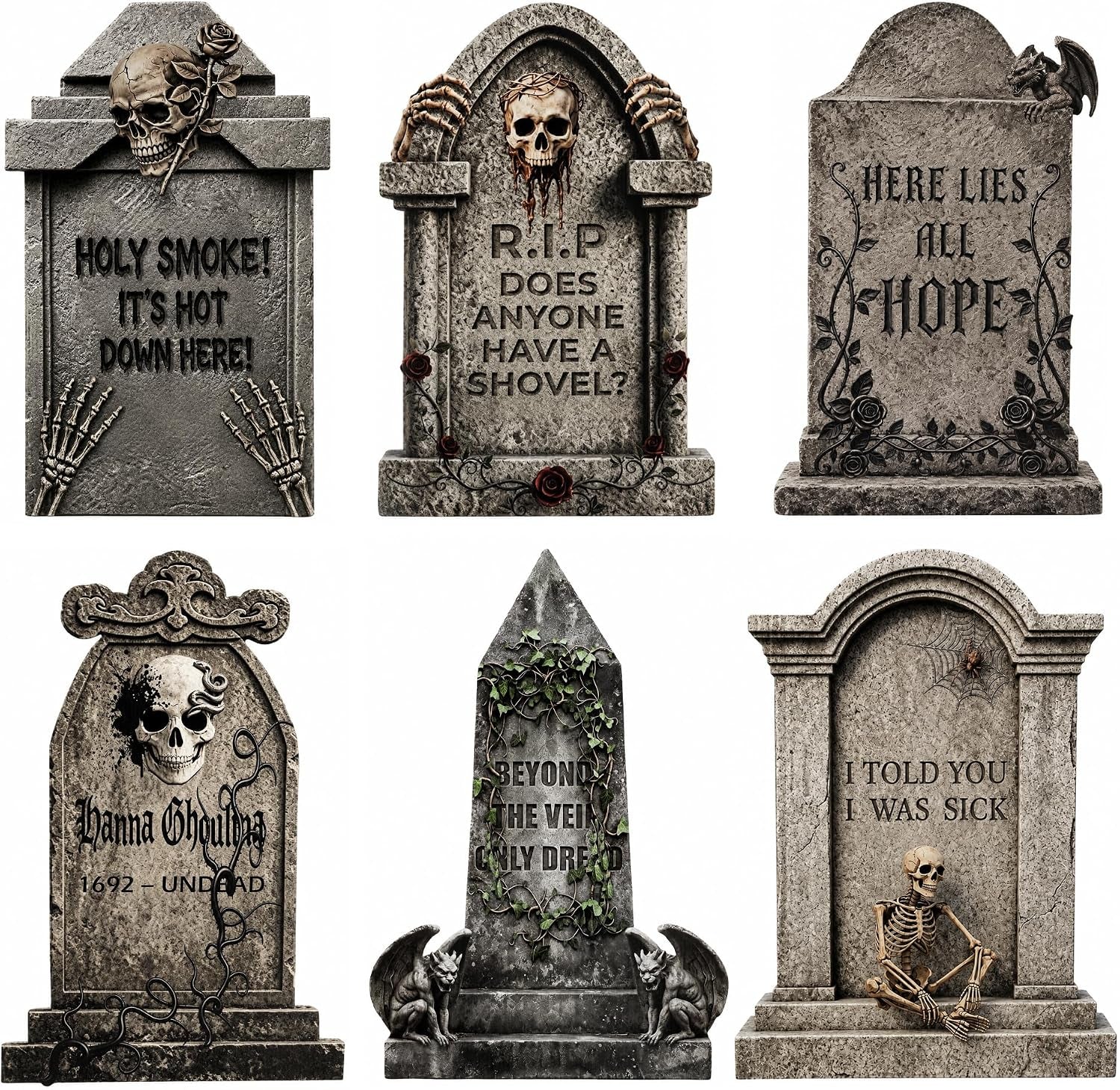17-halloween-tombstones-outdoor-decorations-6-pack-graveyard-yard-signs-metal-stakes-included-corrugated-plastic-halloween-lawn-decor-weather-resistant-cemetery-props-not-foam