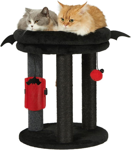 MECOOL 4In1 Small Cat Tree,Scratching Post with Tower Soft Bed, Sisal Carpet Jute Posts with Three Hanging Ball Toys and Massage Brush for Indoor Cats and Kittens12