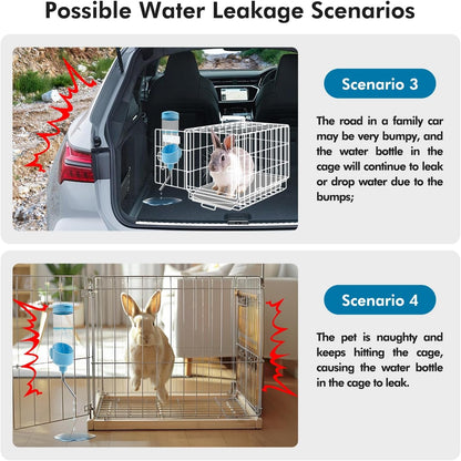 Vannon Top Fill Small Animal Water Dispenser for Cage, 23Oz Auto Feeding Crate Water Bottle for Rabbit, Chinchilla, Ferret, Guinea Pig, Squirrel, Hedgehog, Pet Nozzle Diameter: 10Mm, BPA Free, Blue4