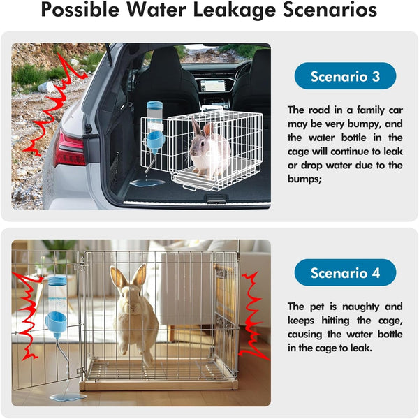 Vannon Top Fill Small Animal Water Dispenser for Cage, 23Oz Auto Feeding Crate Water Bottle for Rabbit, Chinchilla, Ferret, Guinea Pig, Squirrel, Hedgehog, Pet Nozzle Diameter: 10Mm, BPA Free, Blue4