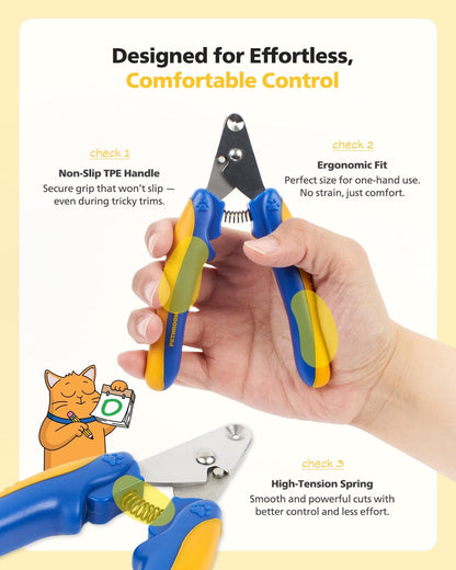 Cat Nail Clipper Trimmer for Indoor Cats, 2Mm Circular Cut Hole | Premium Sturdy Stainless Steel Blade Cat Claw | Safe, Easy, Accurate, Quiet & Fast, Avoid Overcutting5