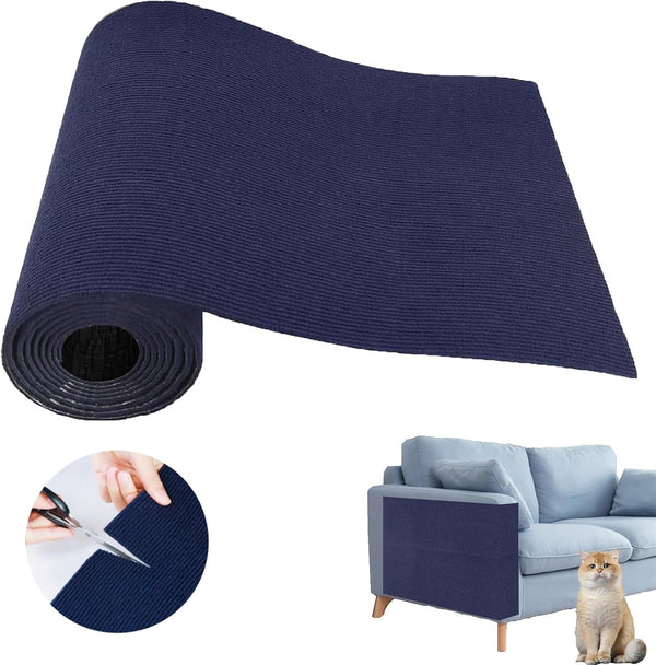 Cat Scratch Couch Furniture Protector, Self-Adhesive Scratch Pad | 39.3X15.8In, DIY Climbing Cat Carpet Mat for Door Window Protector, Couch Guard from Claws with Pins & Tape (Lightgrey)12