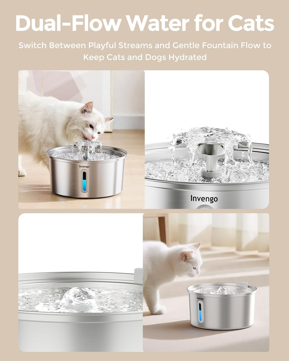 cat-water-fountain-stainless-steel-3-2l-108oz-invengo-automatic-pet-fountain-for-cats-dogs-ultra-quiet-25-db-pump-includes-4-replacement-filters-sponges-led-water-level-window-easy-to-clean