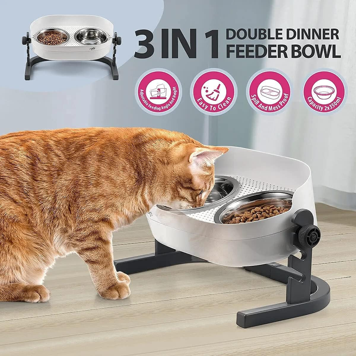 all-for-paws-height-adjustable-cat-elevated-bowls-stainless-steel-dog-food-water-bowls-height-adjustable-cat-feeder-mess-proof-pet-feeding-bowls-for-small-to-large-size-cats